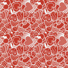 Fun seamless love heart background