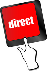 direct - educational concept. Button on Modern  vector