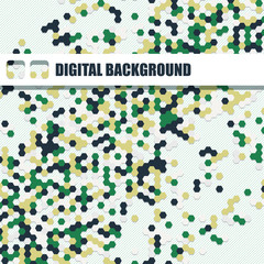 Vector background of different color hexagons