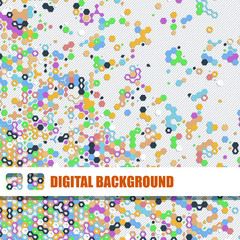 Vector background of different color hexagons