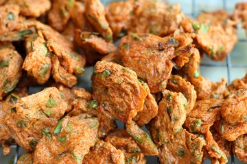 Fried fish patty in the market