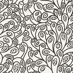 Vector seamless pattern of organic elements