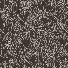 Vector seamless pattern of graceful female hands intertwined