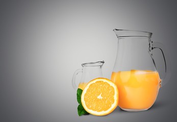 Juice. Oranges, Juice and Leafs
