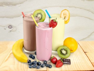 Milk. Assortment of smoothies