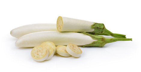 White eggplant on a over white background