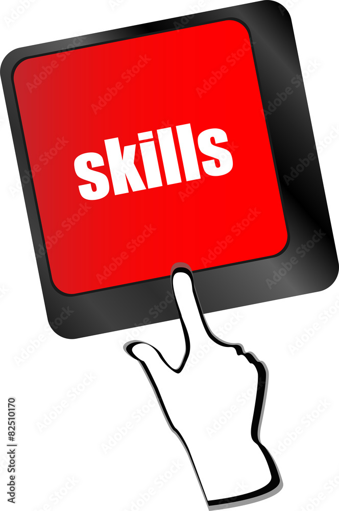 Poster skills message on enter key of keyboard vector