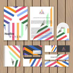 Geometric triangle corporate identity. Trendy business concept.