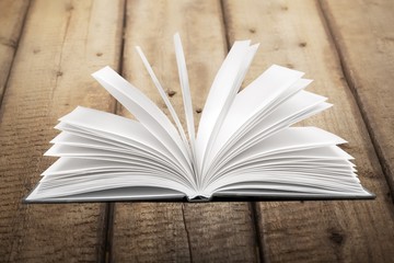 Art. Image of opened magic book with magic lights
