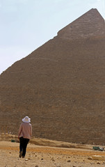 Pyramids In Desert Of Egypt In Giza