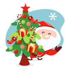 Santa Claus Peekaboo Christmas Tree