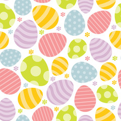 Fototapeta premium Happy Sweet Easter Eggs Seamless Pattern Background
