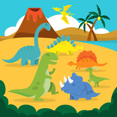 Cartoon Prehistoric Land Of Dinosaurs © totallyjamie