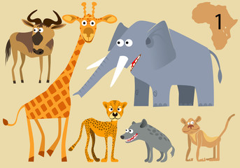 Funny wild animals of Africa