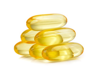 fish oil on white background