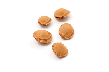 Ripe apicots seeds in closeup
