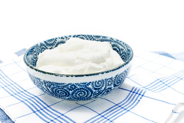 Greek yogurt in a pot