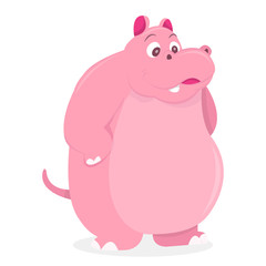 Fototapeta premium Pink Hippopotamus Standing Pose
