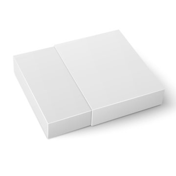 White sliding cardboard box template.
