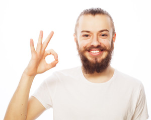 happy man giving thumbs up sign