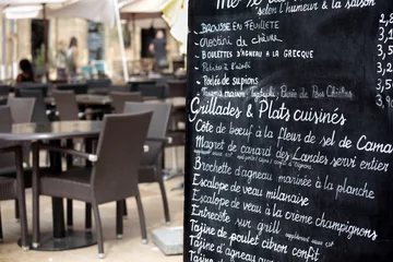 Fensteraufkleber Restaurant Pariser Restaurant mit Speisekarte