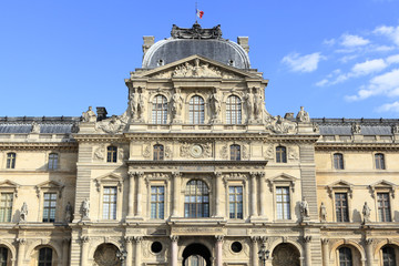 Fototapeta na wymiar Renaissance architecture at the Louvre Museum Paris France historic art gallery palace central square front view courtyard photo
