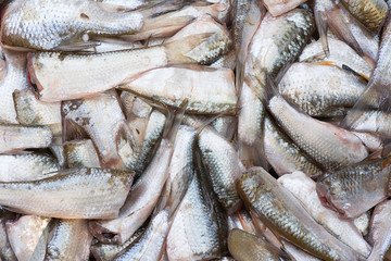 Cutted head fish for cooking.