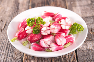 radish and parsley