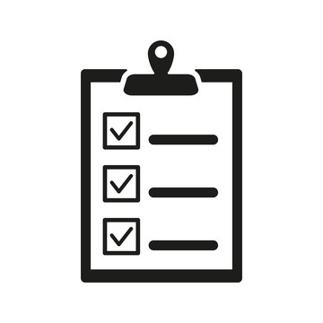 The Checklist Icon. Clipboard Symbol. Flat