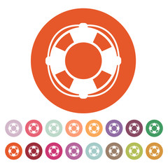 The lifebuoy icon. Lifebelt symbol. Flat