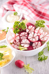 radish and sauce