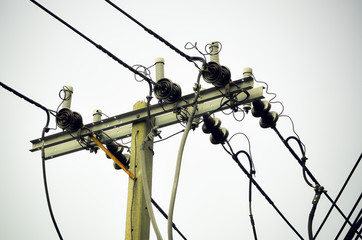 Electric pillar with transformer in the electric network
