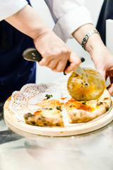 chef making pizza