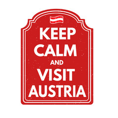 Keep calm and visit Austria stamp