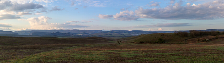 mountains in the morning
