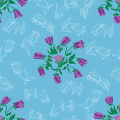 Seamless pattern with flowers