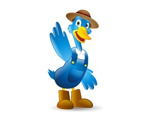 bird duck character image vector