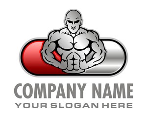 man fitnes muscle logo image vector