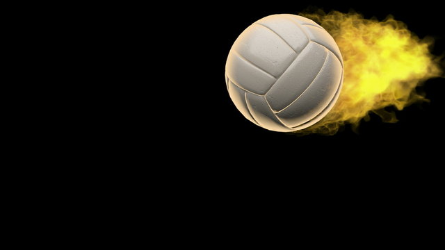 burning volleyball ball. Alpha matted