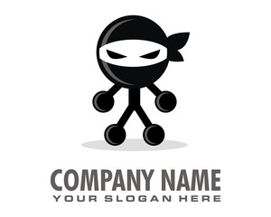 black Japanese ninja logo image vector © vector_factory