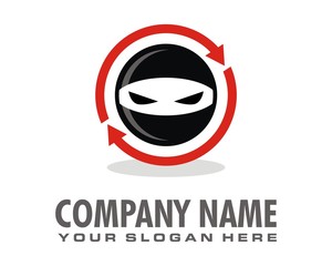 black Japanese ninja logo image vector