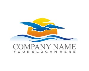 sunset view logo image vector