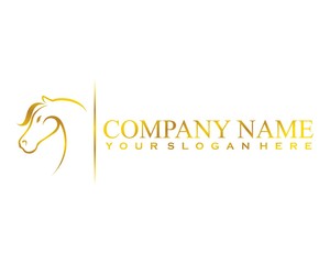 golden horse logo image vector