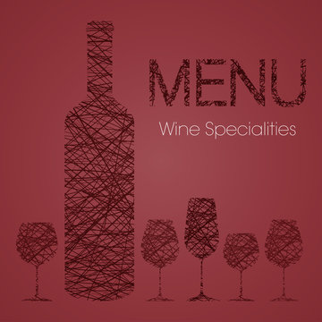 Wines specialities menu - red design