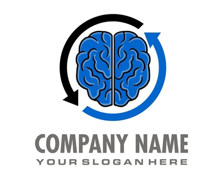 blue brain logo image vector