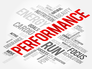 PERFORMANCE word cloud, fitness, sport, health concept
