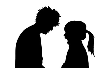 Vector silhouette of a family.
