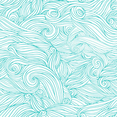 Seamless abstract pattern, tangle wavy hair background.