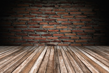 wooden floor and blurry wall