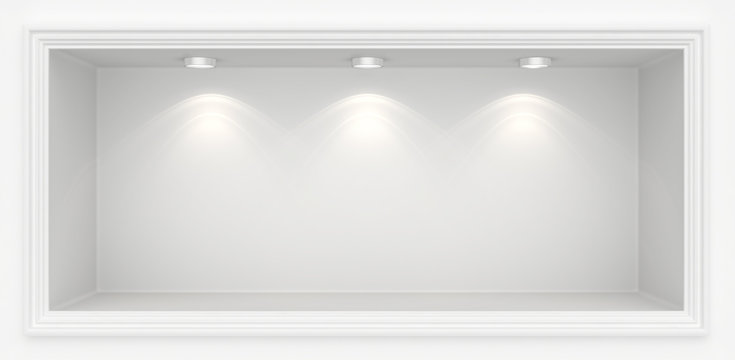 Niche in the wall with light sources.